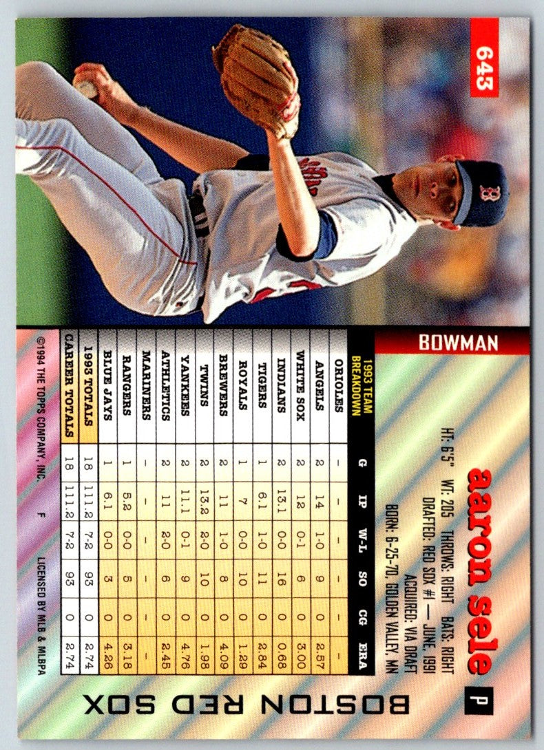 1994 Bowman Aaron Sele