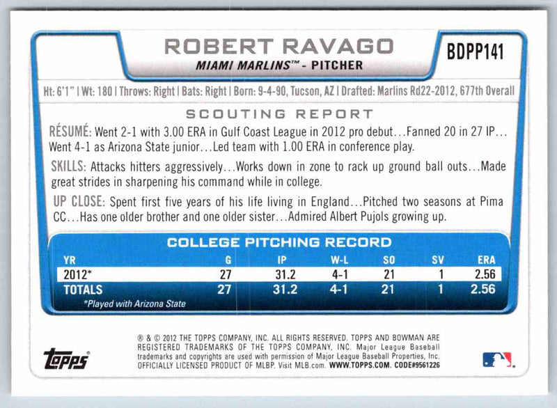 2012 Bowman Robert Ravago