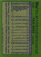 1982 Topps Ned Yost #542