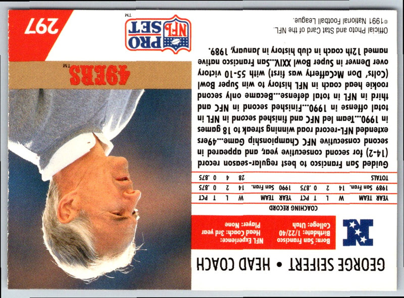 1991 Pro Set George Seifert