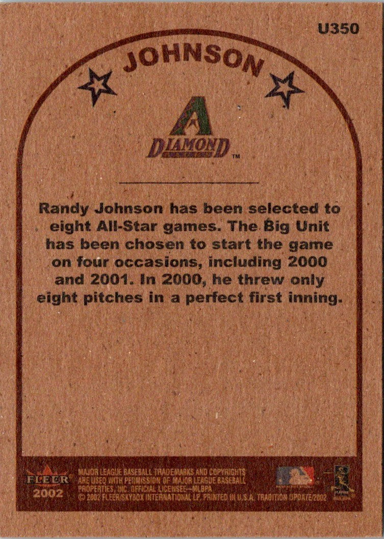 2002 Fleer Tradition Update Randy Johnson