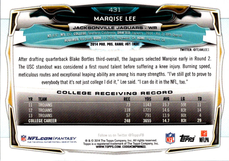 2014 Topps Marqise Lee