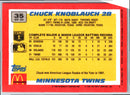 1992 Topps McDonald's Baseball's Best Chuck Knoblauch