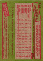 1985 Topps Tom Waddell #453 Rookie