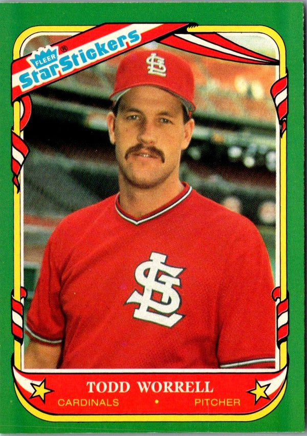 1987 Fleer Star Stickers Todd Worrell #128