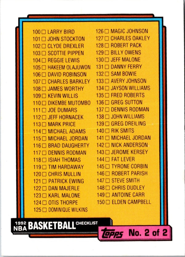 1992 Topps Checklist 1 #525