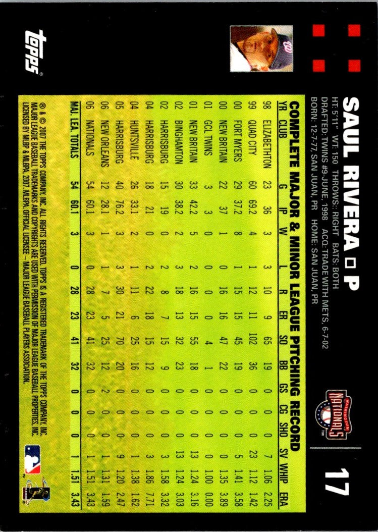 2007 Topps Saul Rivera