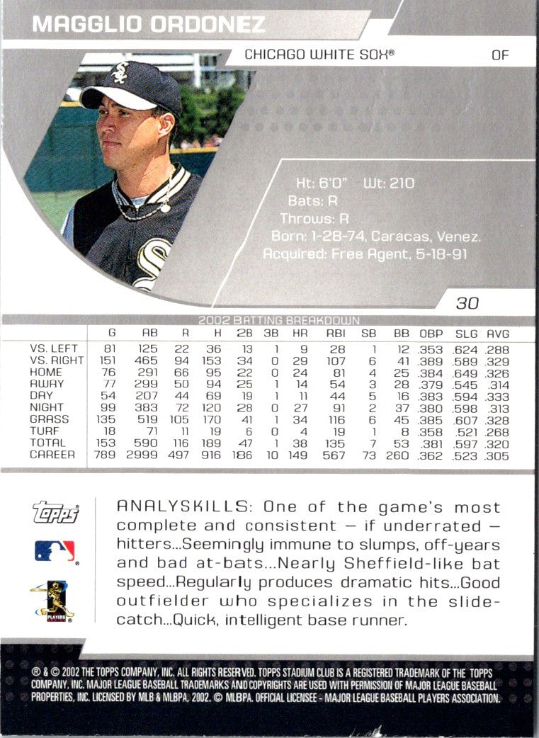 2003 Stadium Club Magglio Ordonez