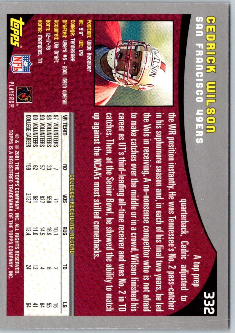 2001 Topps Cedrick Wilson