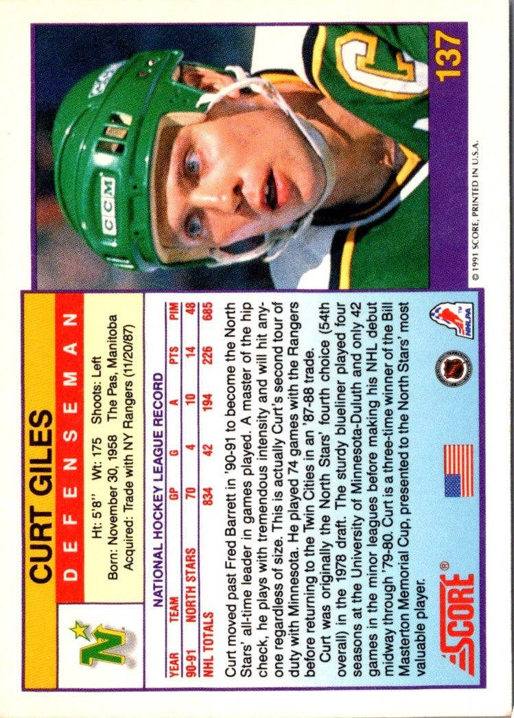 1991 Score Canadian English Curt Giles