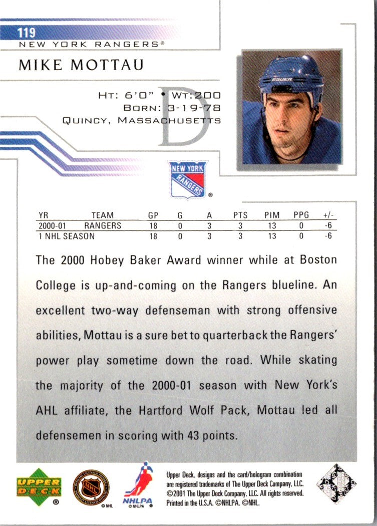 2001 Upper Deck Mike Mottau