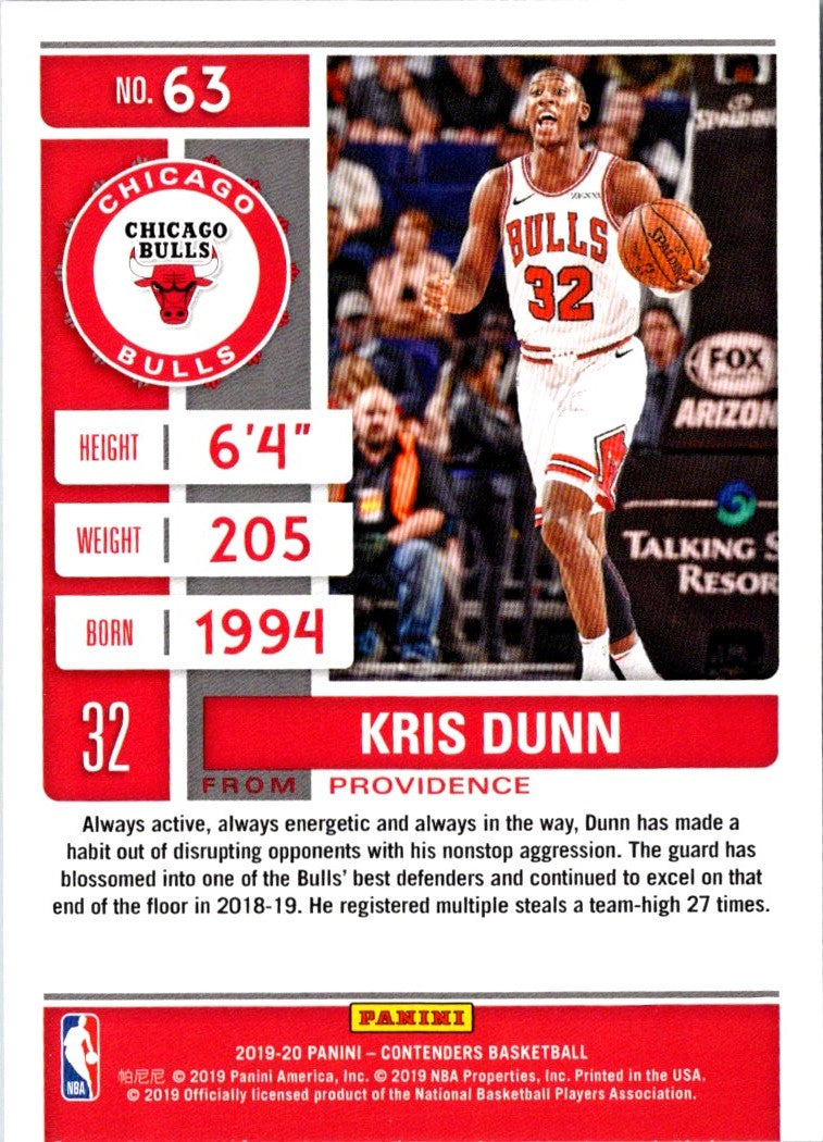 2019 Panini Contenders Kris Dunn