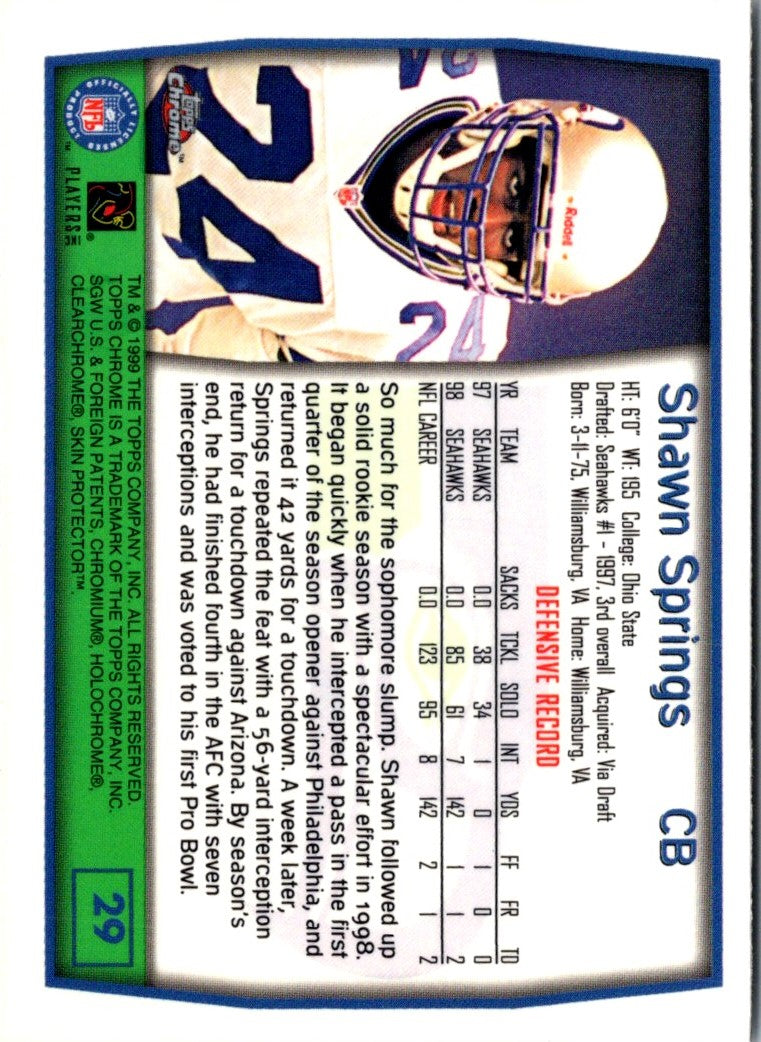 1999 Topps Chrome Shawn Springs