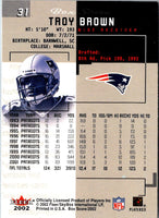 2002 Fleer Box Score Troy Brown #31