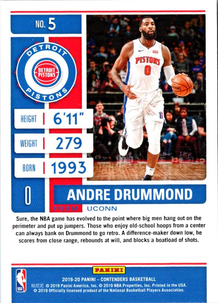 2019 Panini Contenders Andre Drummond