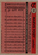 1981 Topps Marvis Foley