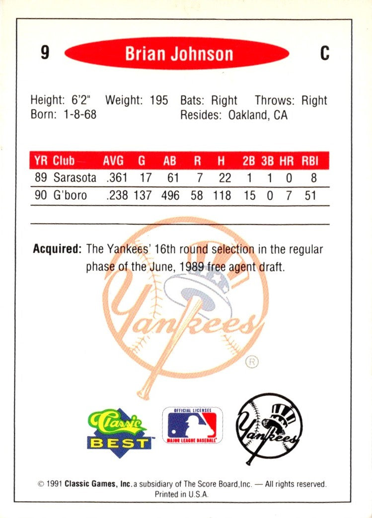 1991 Classic Best Brian Johnson