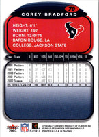2003 Ultra Corey Bradford #70