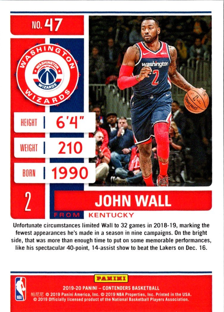 2019 Panini Contenders John Wall