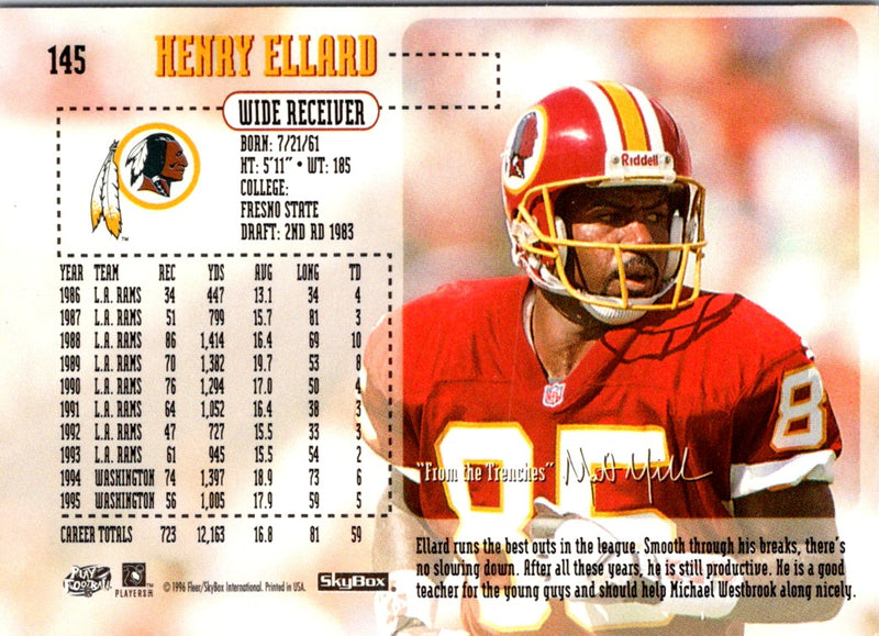 1995 SkyBox Impact Henry Ellard