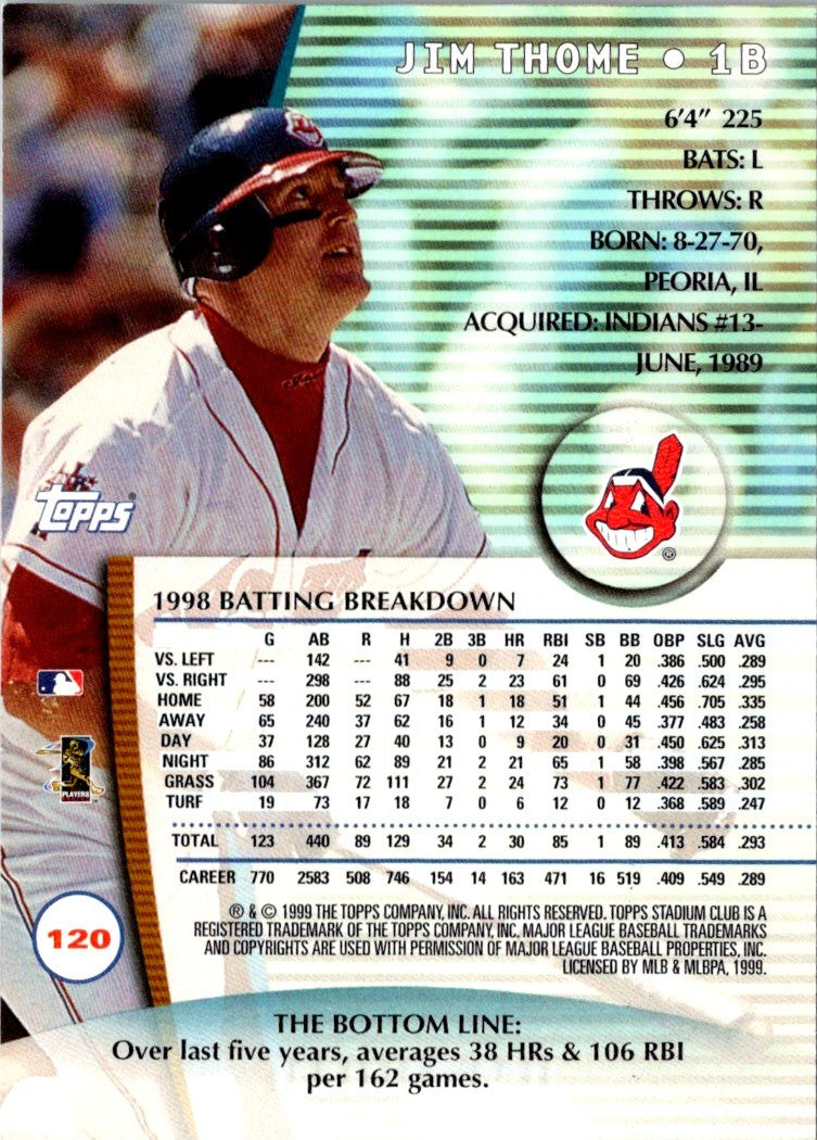 1999 Stadium Club Jim Thome