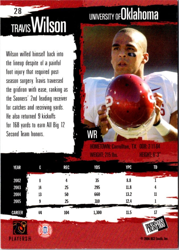 2006 Press Pass Travis Wilson