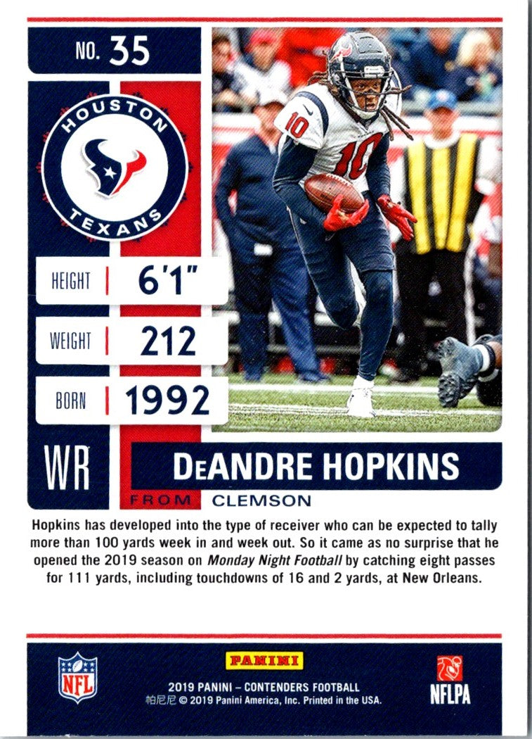 2019 Panini DeAndre Hopkins