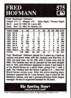 1992 Conlon Collection TSN Fred Hofmann #575