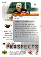 2001 Upper Deck MVP Mike Matteucci #203 Rookie