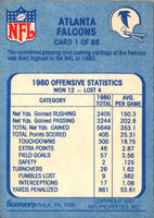1981 Fleer Team Action Atlanta Falcons Offense #1