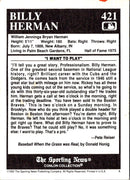 1992 Conlon Collection TSN Billy Herman