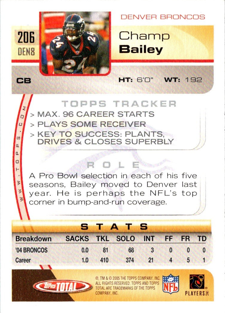 2005 Topps Total Champ Bailey