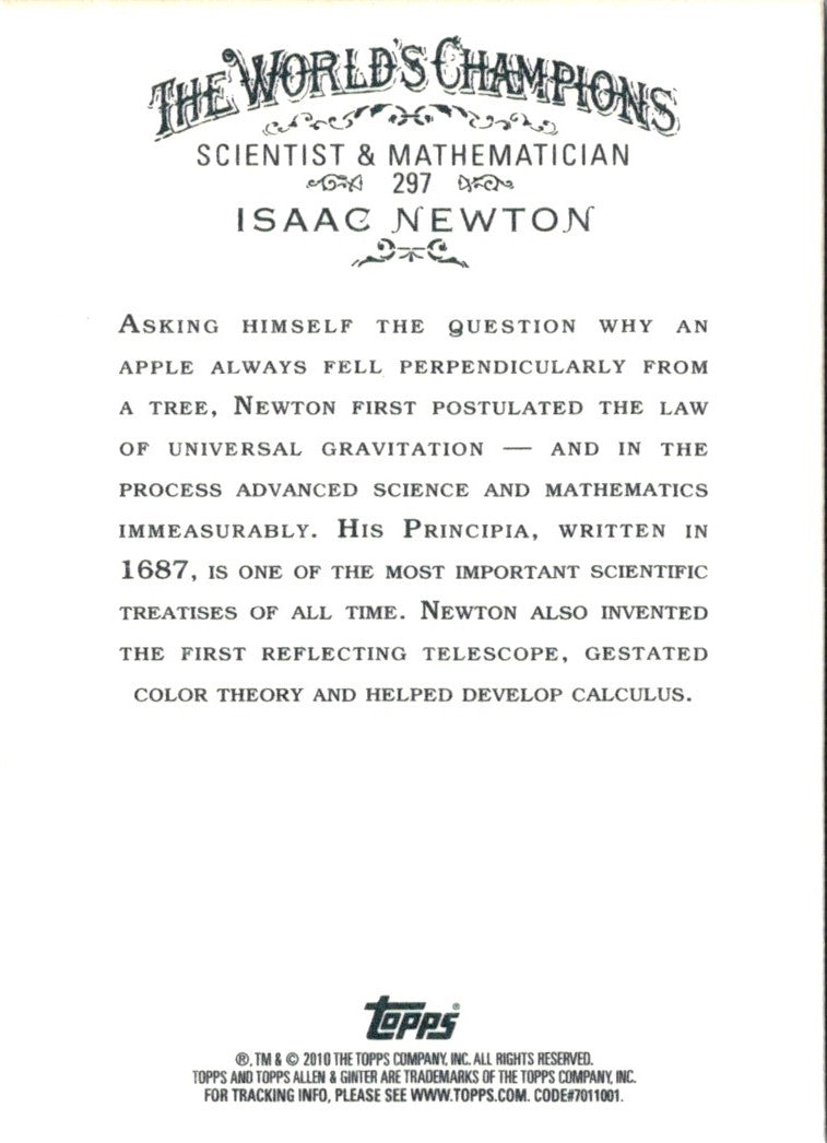2010 Topps Allen & Ginter Isaac Newton