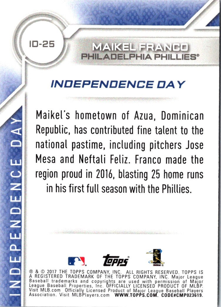 2017 Topps Independence Day Maikel Franco