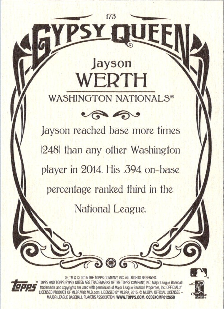 2015 Topps Gypsy Queen Jayson Werth