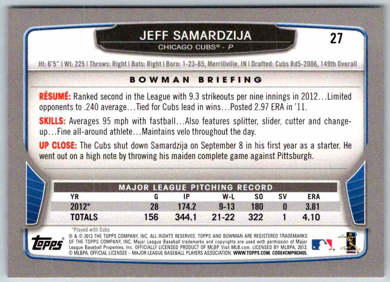 2014 Bowman Jeff Samardzija