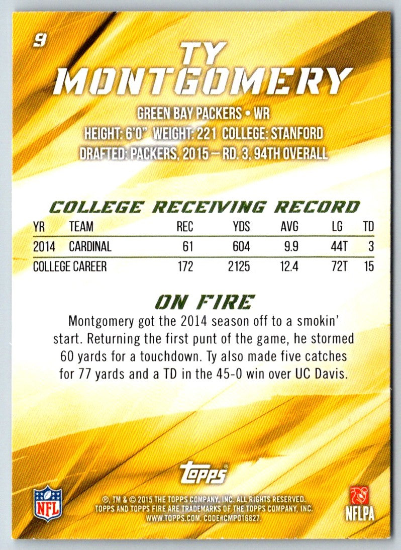 2015 Topps Fire Autographs Ty Montgomery