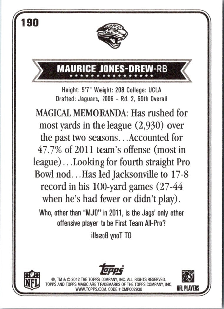 2012 Topps Magic Maurice Jones-Drew