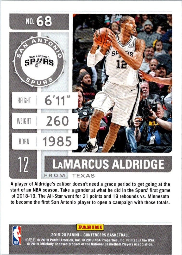 2019 Panini Contenders LaMarcus Aldridge