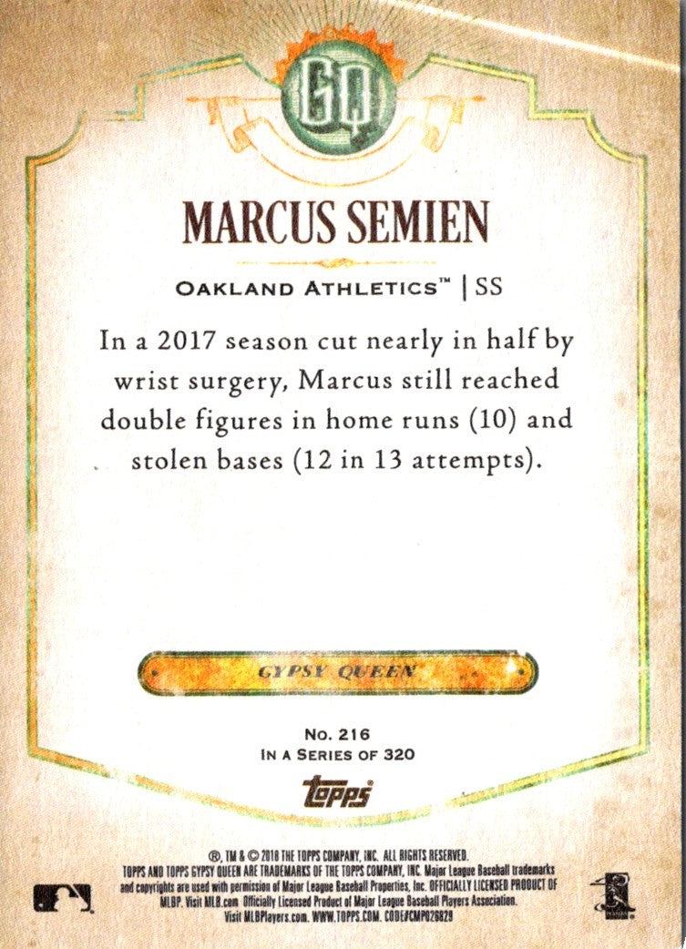 2018 Topps Gypsy Queen Marcus Semien