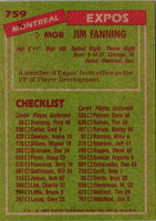 1985 Topps Jim Fanning #759
