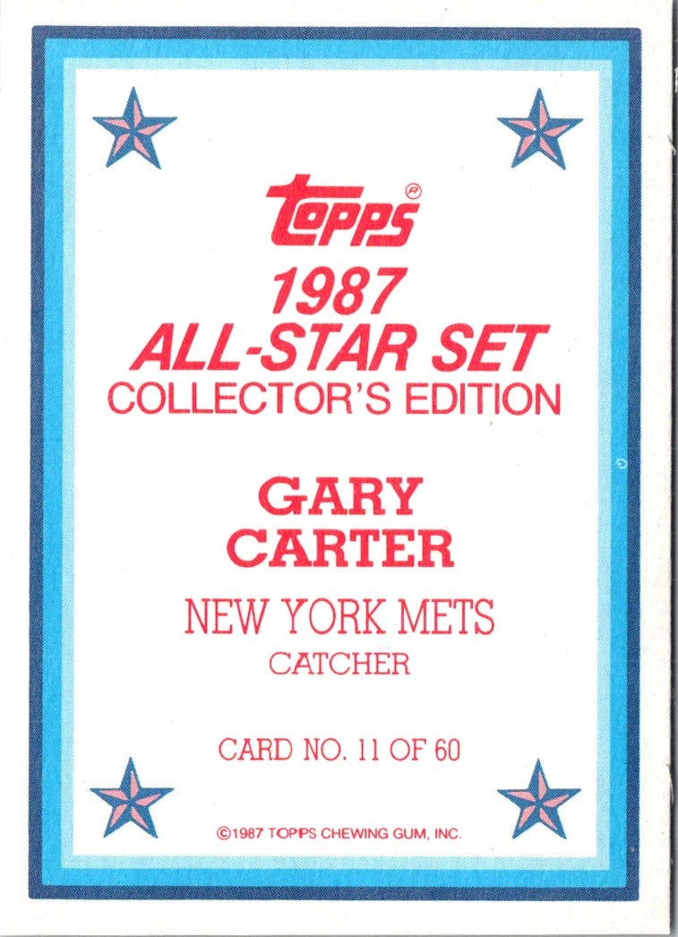 1987 Topps Glossy Send-Ins Gary Carter