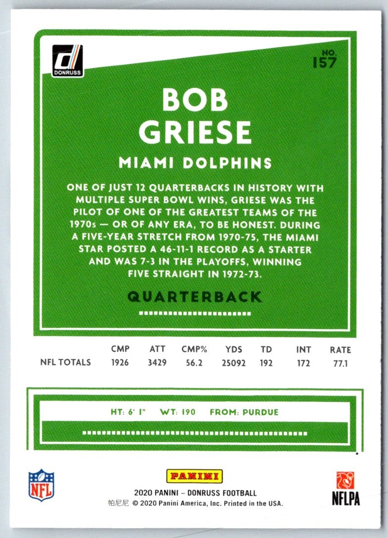 2020 Donruss Bob Griese