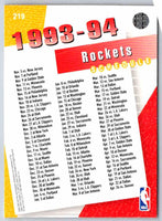 1994 Upper Deck Houston Rockets #219