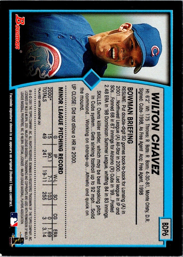 2001 Bowman Draft Picks & Prospects Wilton Chavez