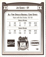 1991 Crown/Coca-Cola Baltimore Orioles Joe Gaines #148