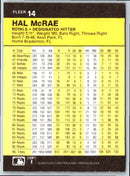 1986 Fleer Hal McRae