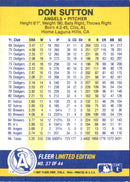 1987 Fleer Record Setters Don Sutton