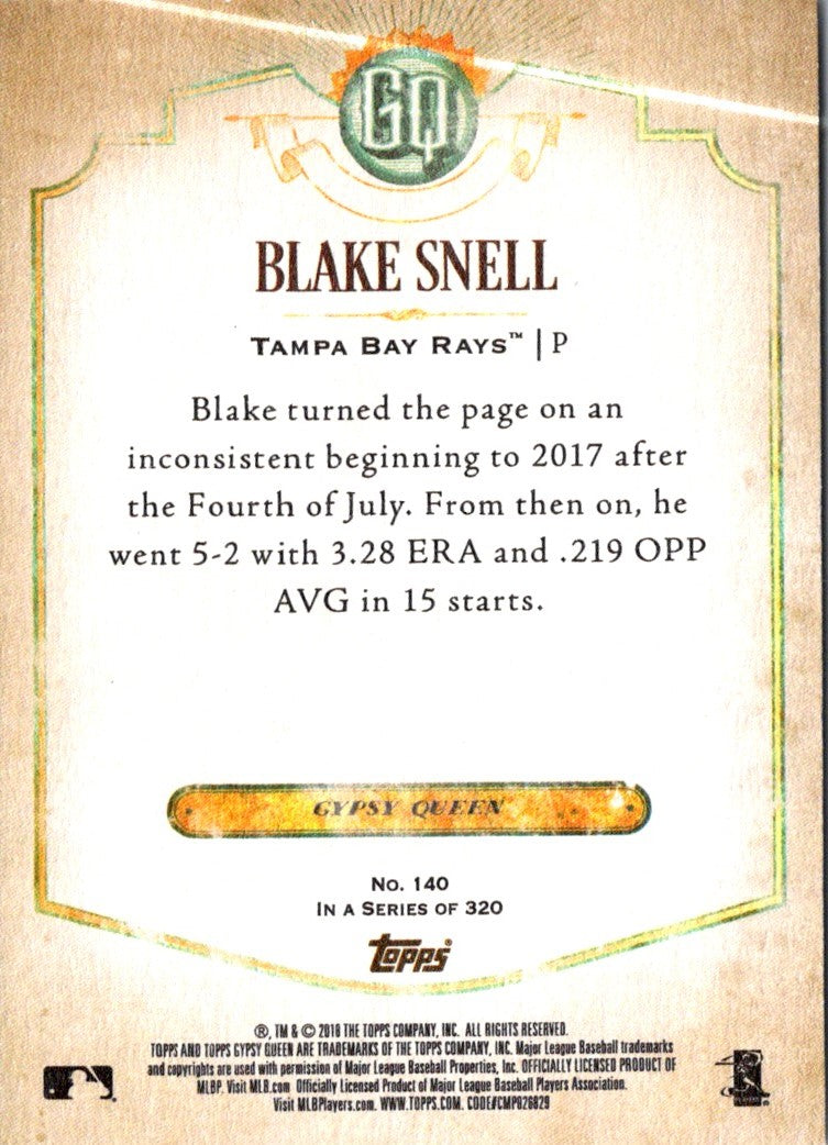 2018 Topps Gypsy Queen Blake Snell