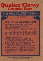 1986 Topps Quaker Granola Bret Saberhagen #19